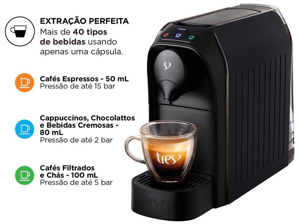 Cafeteira Espresso TRES 3 Corações Passione 15 Bar Preto - 15