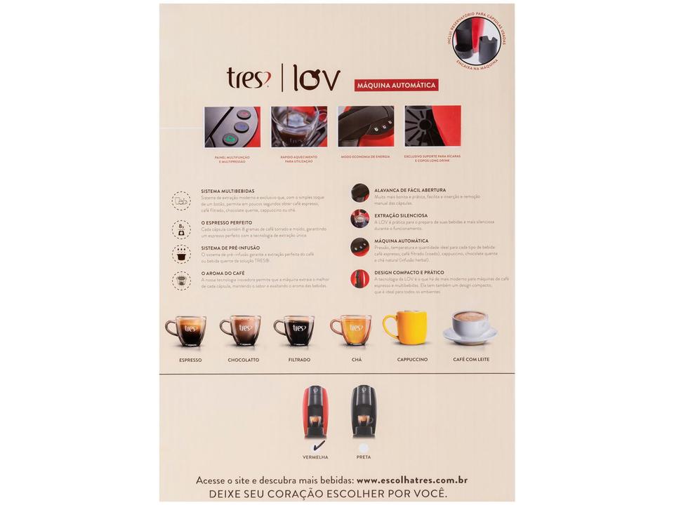 Cafeteira Espresso Tres Lov Vermelha - 10