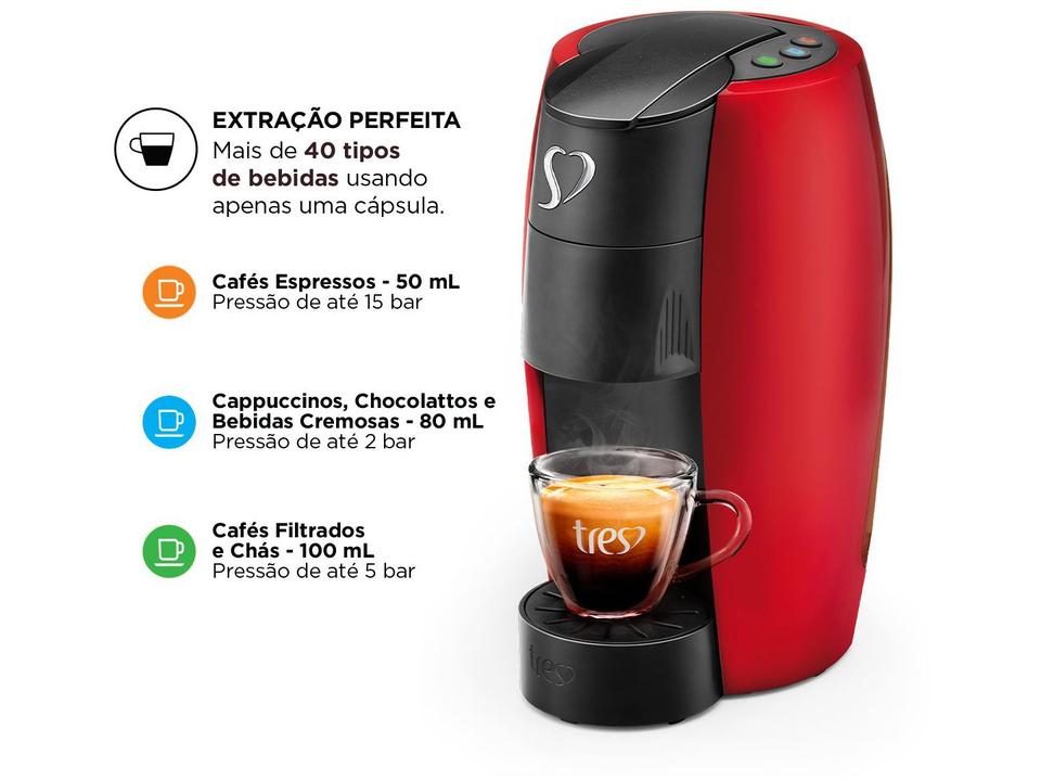 Cafeteira Espresso Tres Lov Vermelha - 12