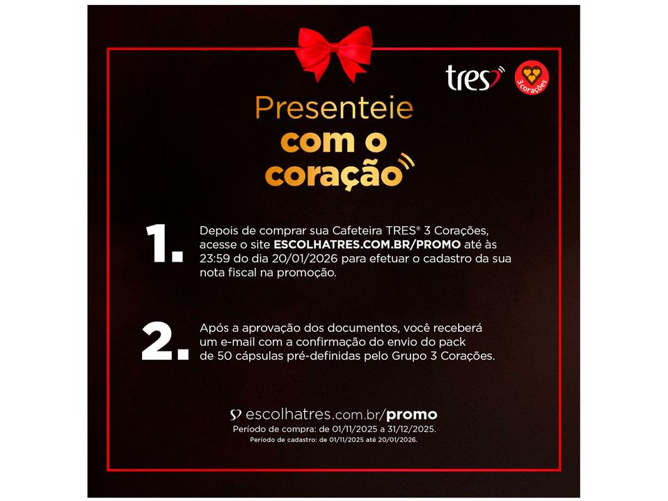 Cafeteira Espresso Tres Lov Vermelha - 3