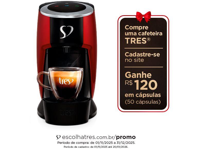 Cafeteira Espresso TRES Touch Vermelha 3 Corações - 1