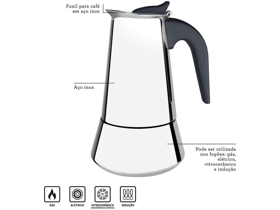 Cafeteira Italiana Inox Tramontina para Espresso 61768100 6 Xícaras - 2