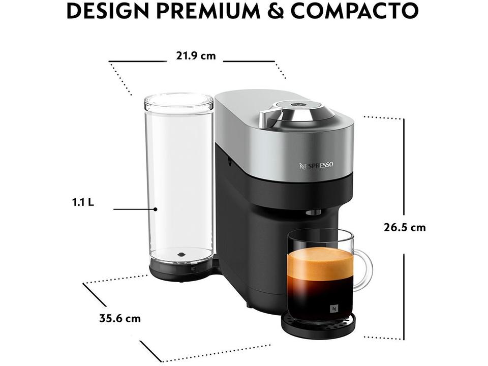 Cafeteira Nespresso Premium Vertuo Pop+ Titânio Modelo Exclusivo Magalu - 6