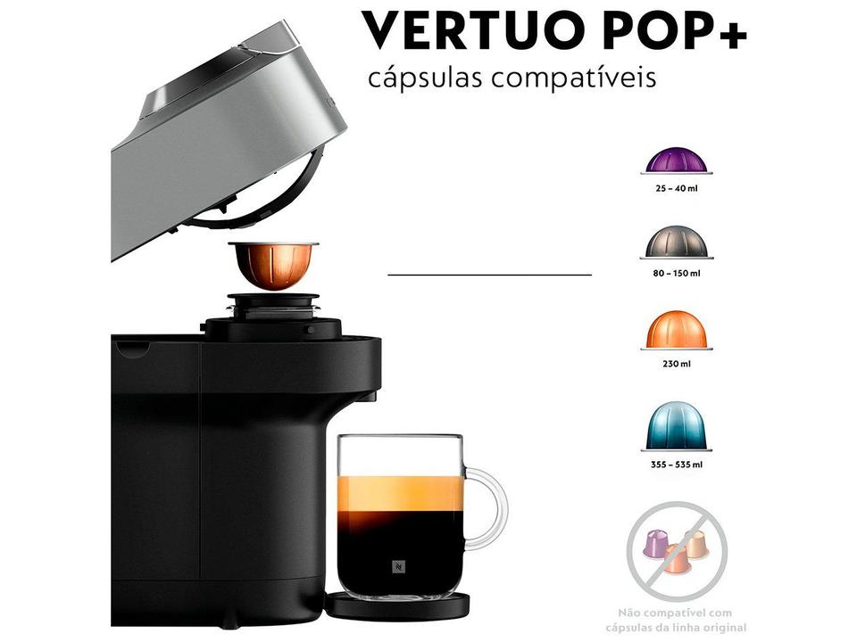 Cafeteira Nespresso Premium Vertuo Pop+ Titânio Modelo Exclusivo Magalu - 4