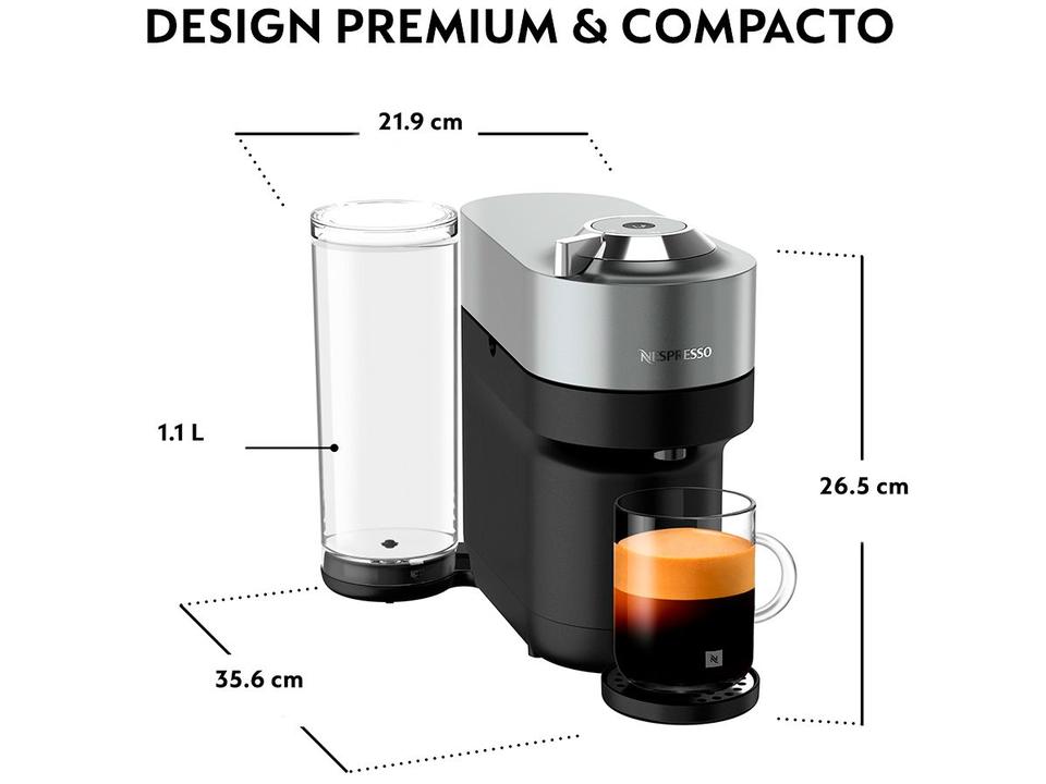 Cafeteira Nespresso Premium Vertuo Pop+ Titânio Modelo Exclusivo Magalu - 6
