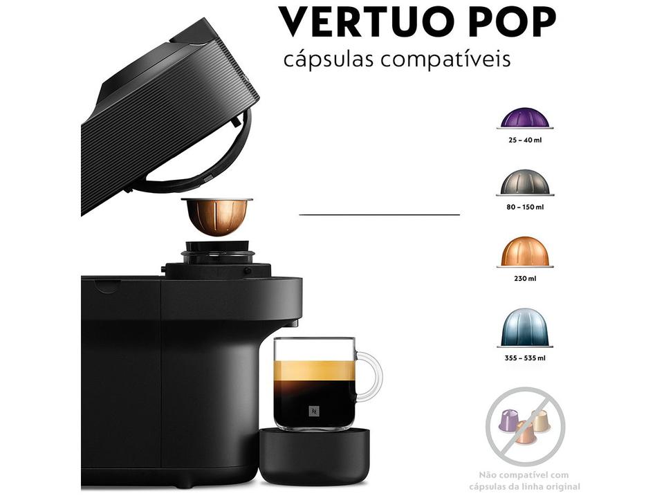 Cafeteira Nespresso Vertuo Pop Preta - 9