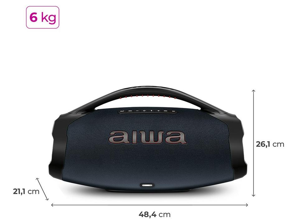Caixa de Som Aiwa Boombox Light Plus AWS-BBS-01-LBL Bluetooth Ativa Portátil 200W USB - 14