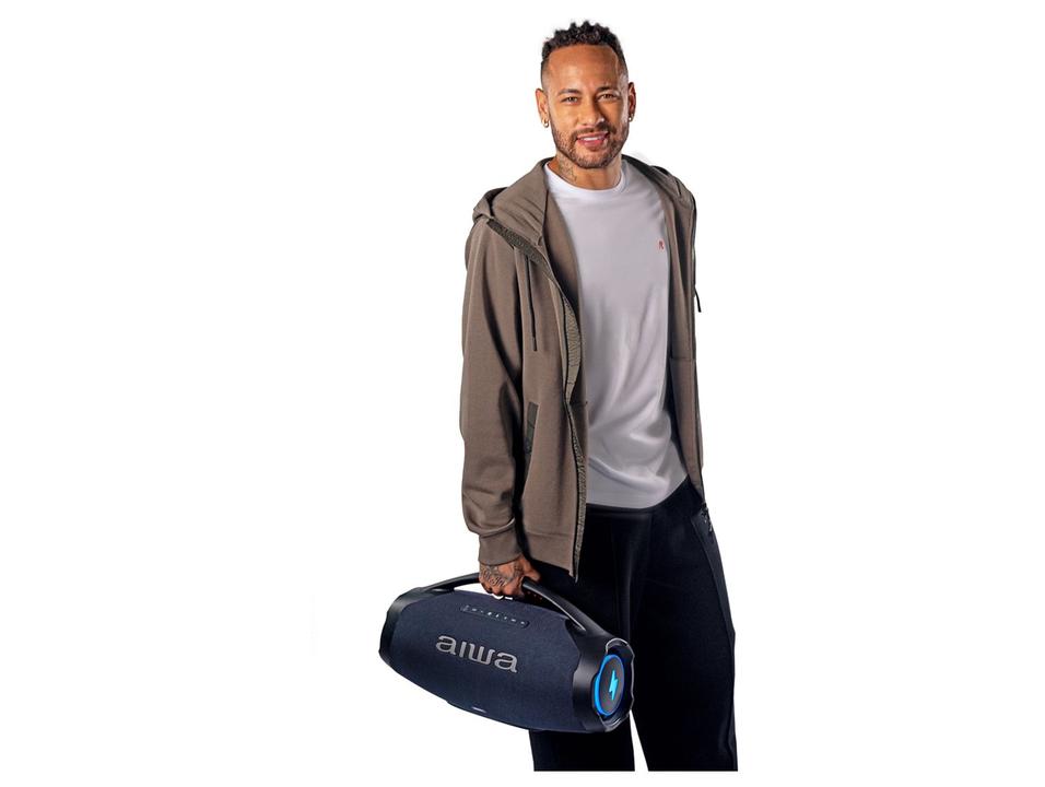 Caixa de Som Aiwa Boombox Light Plus AWS-BBS-01-LBL Bluetooth Ativa Portátil 200W USB - 1