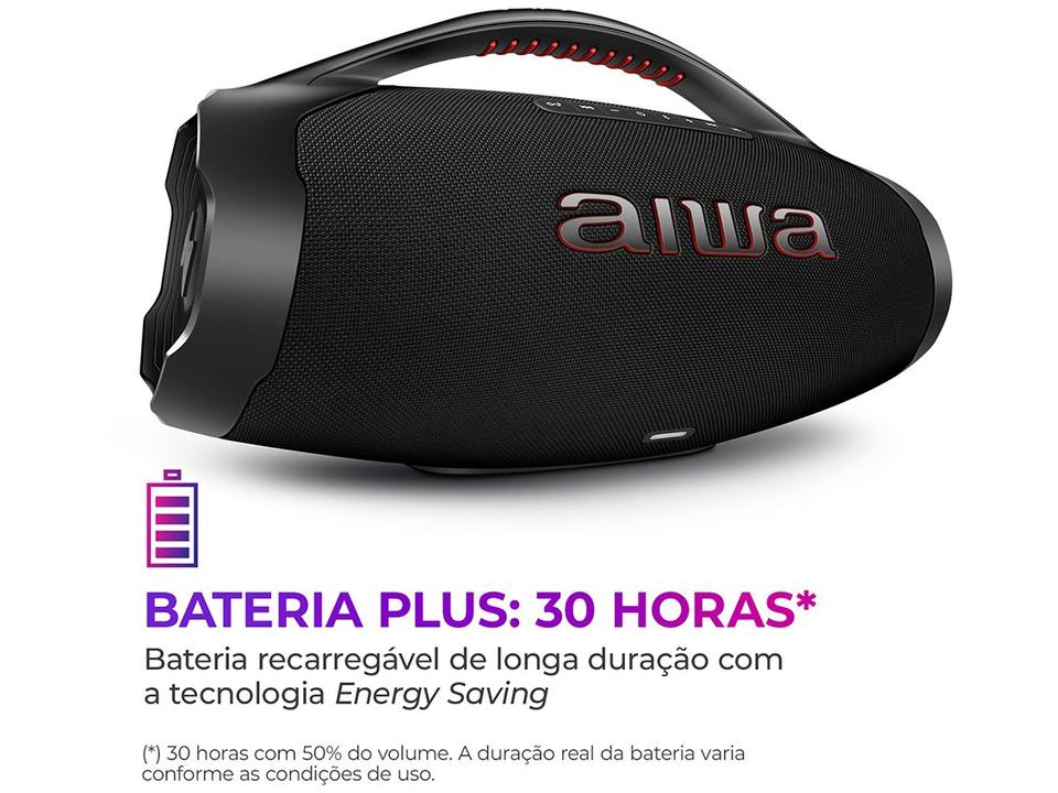 Caixa de Som Aiwa Boombox Plus AWS-BBS-01-B Bluetooth Amplificada 200W USB - 2