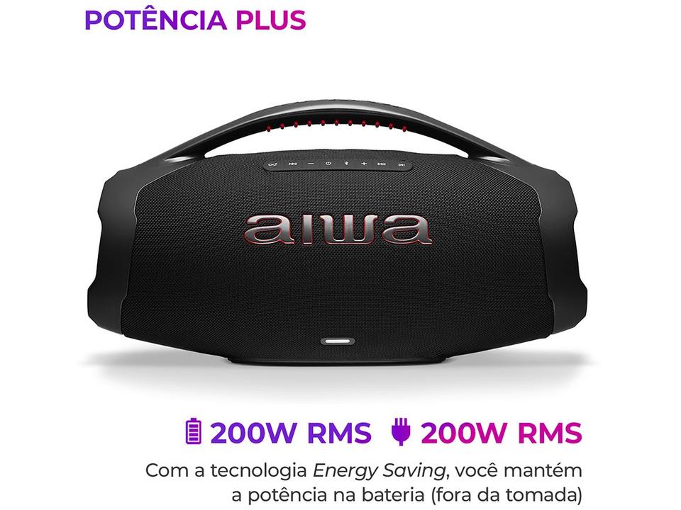 Caixa de Som Aiwa Boombox Plus AWS-BBS-01-B Bluetooth Amplificada 200W USB - 1