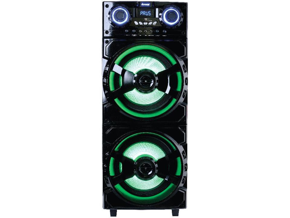 Caixa de Som Amplificada Amvox ACA 1001 1000W - Ativa Bluetooth USB com Subwoofer MP3