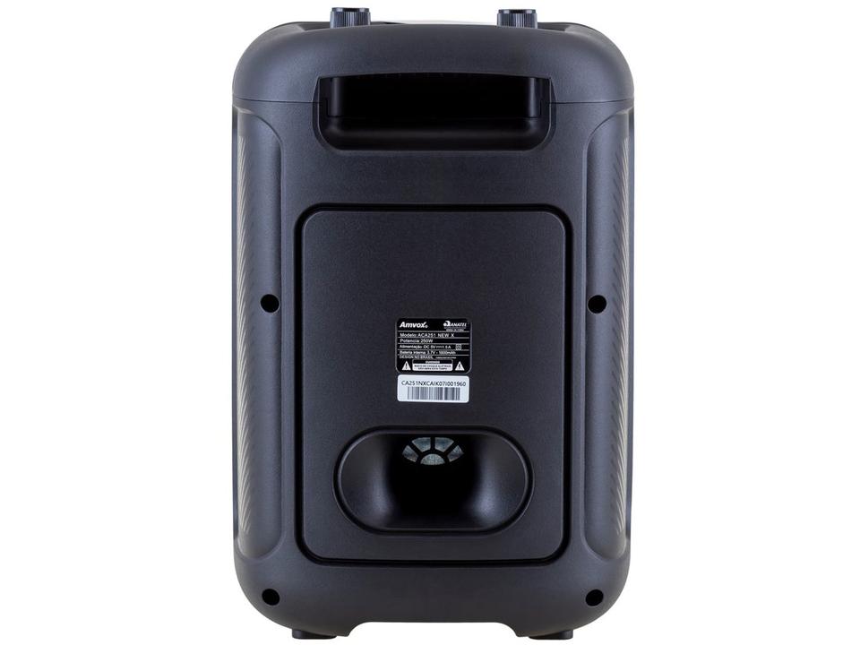 Caixa de Som Amplificada Bluetooth Amvox ACA 251 New X 250W 8” USB com Tweeter - 12