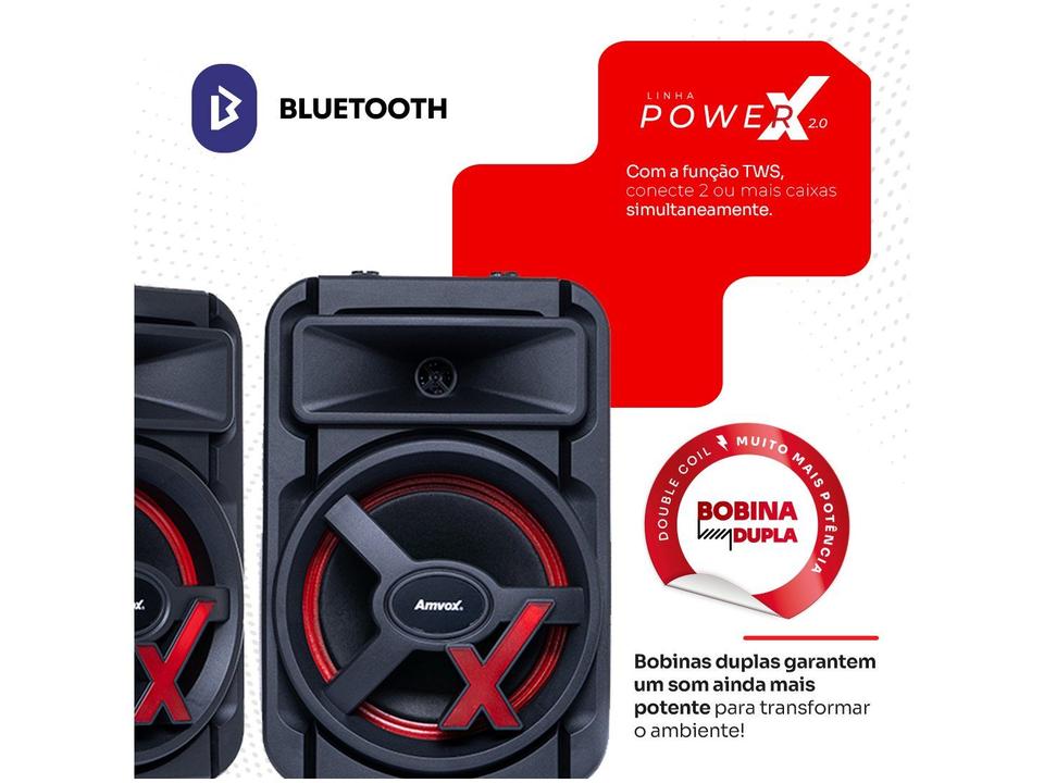 Caixa de Som Amplificada Bluetooth Amvox - 18