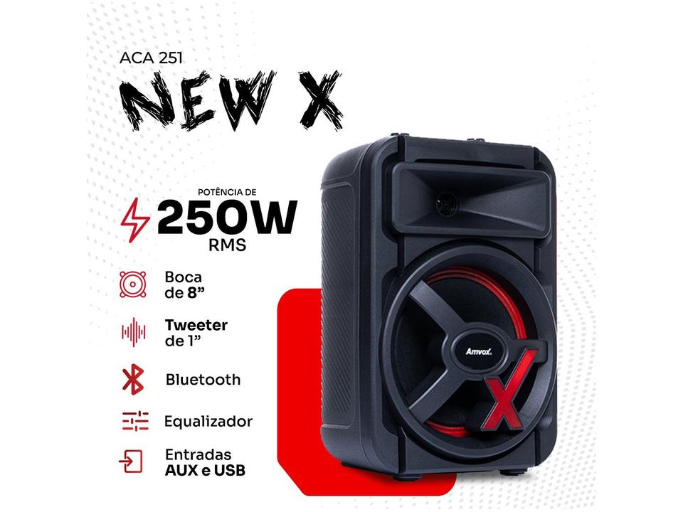 Caixa de Som Amplificada Bluetooth Amvox - 17