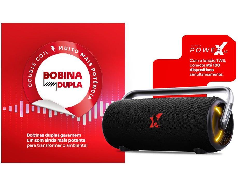 Caixa de Som Amplificada Bluetooth Amvox Boom Vox ACA 610W RMS USB - 6
