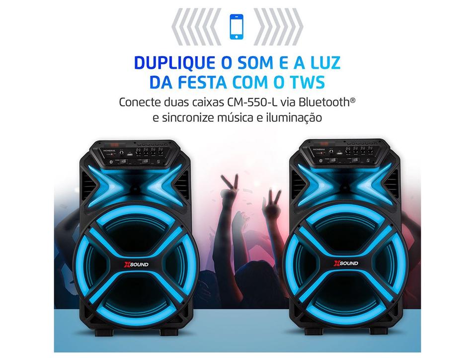 Caixa de Som Amplificada Bluetooth Mondial CM-550-L 550W USB - 5