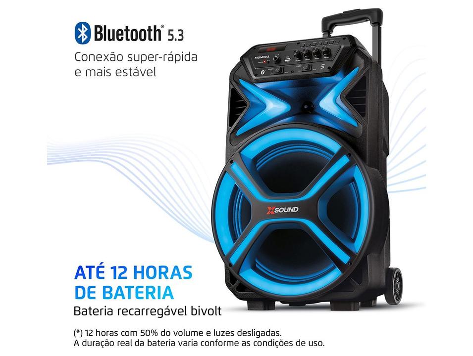 Caixa de Som Amplificada Bluetooth Mondial CM-550-L 550W USB - 7