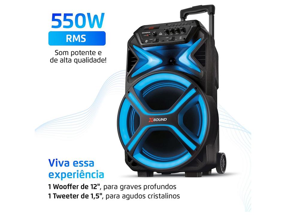 Caixa de Som Amplificada Bluetooth Mondial CM-550-L 550W USB - 1