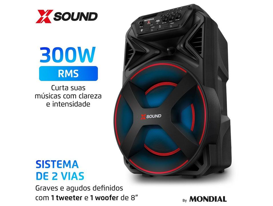 Caixa de Som Amplificada Bluetooth Mondial XSound CM-300-N 300W RMS USB - 3