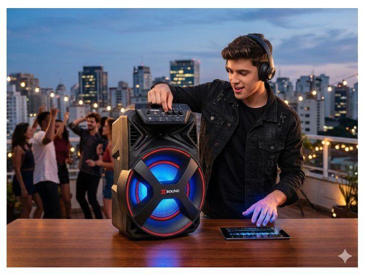 Caixa de Som Amplificada Bluetooth Mondial XSound CM-300-N 300W RMS USB - 1