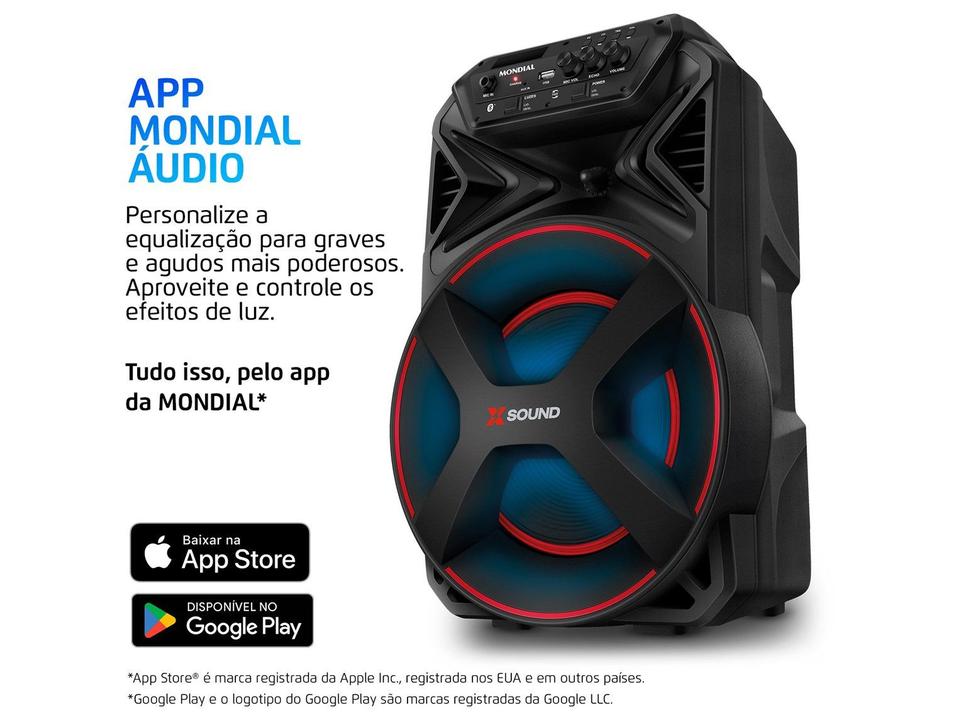 Caixa de Som Amplificada Bluetooth Mondial XSound CM-300-N 300W RMS USB - 8