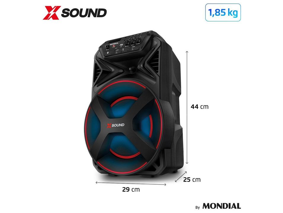 Caixa de Som Amplificada Bluetooth Mondial XSound CM-300-N 300W RMS USB - 9
