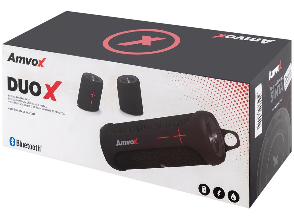 Caixa de Som Amvox Duo X Bluetooth Portátil - 10