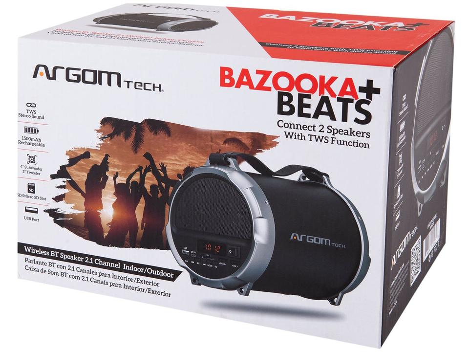 Caixa de Som Argom Bazooka ARG-SP-3124BN Bluetooth - 12