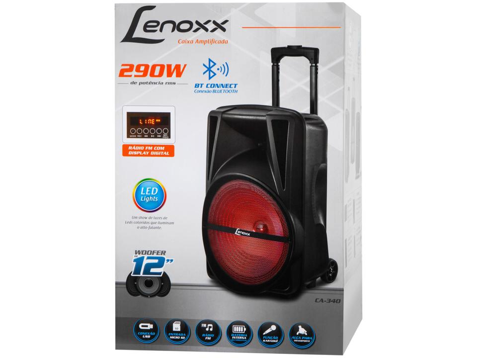 Caixa de Som Bluetooth Lenoxx CA 340 - Amplificada 290W USB - 11