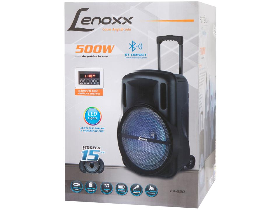 Caixa de Som Bluetooth Lenoxx CA 350 Amplificada - 500W USB Woofer - 9