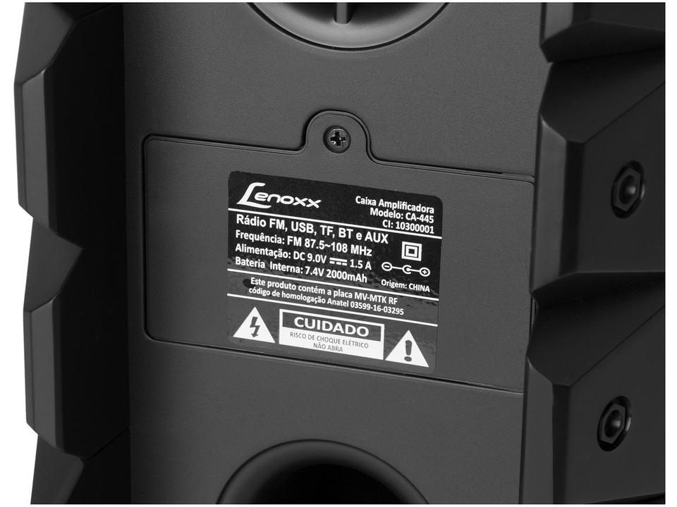 Caixa de Som Bluetooth Lenoxx CA 445 Portátil - Amplificada 250W USB - Bivolt - 9