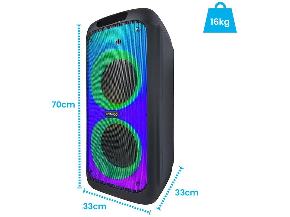 Caixa de Som Daewoo Bright DW 2000 Bluetooth Amplificada Portátil 1200W USB - 2