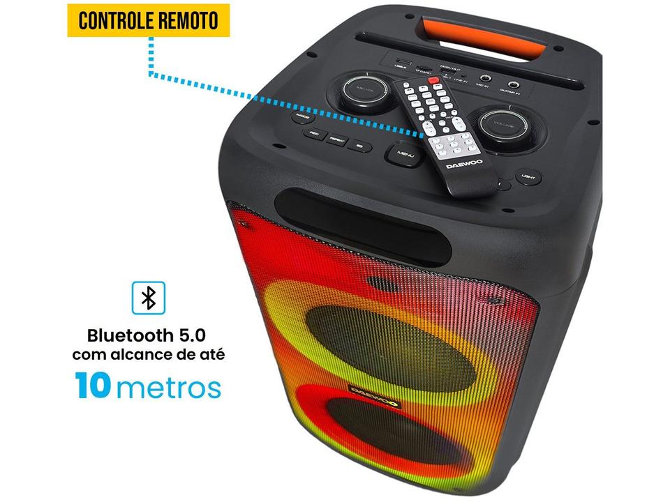 Caixa de Som Daewoo Bright DW 2000 Bluetooth Amplificada Portátil 1200W USB - 4