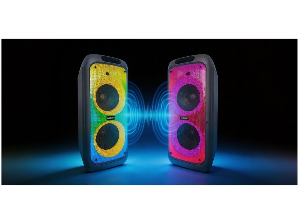 Caixa de Som Daewoo Bright DW 2000 Bluetooth Amplificada Portátil 1200W USB - 18