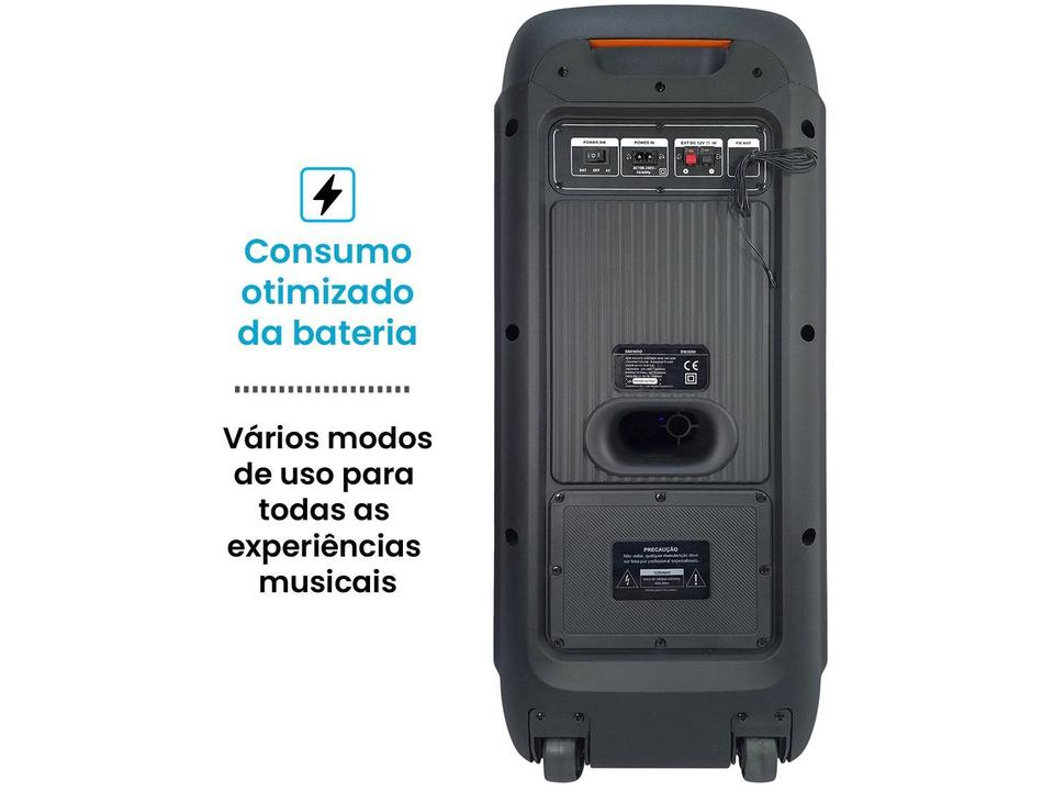 Caixa de Som Daewoo Bright DW 2000 Bluetooth Amplificada Portátil 1200W USB - 5