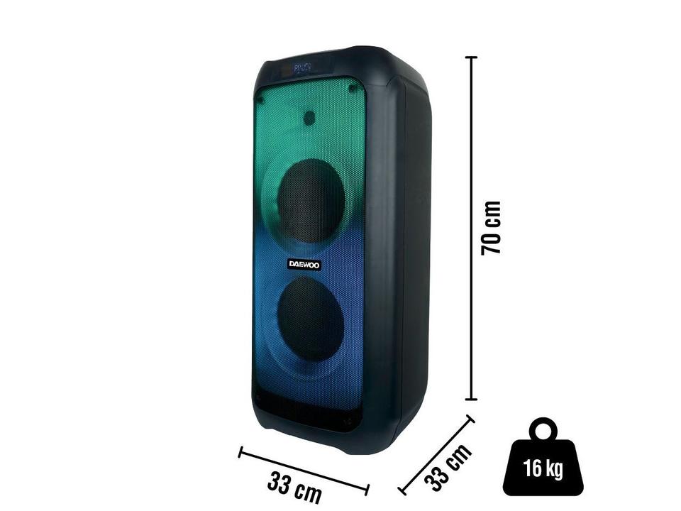 Caixa de Som Daewoo Partybox 2000 DW2000 Bluetooth Amplificada Portátil 1200W USB - 7