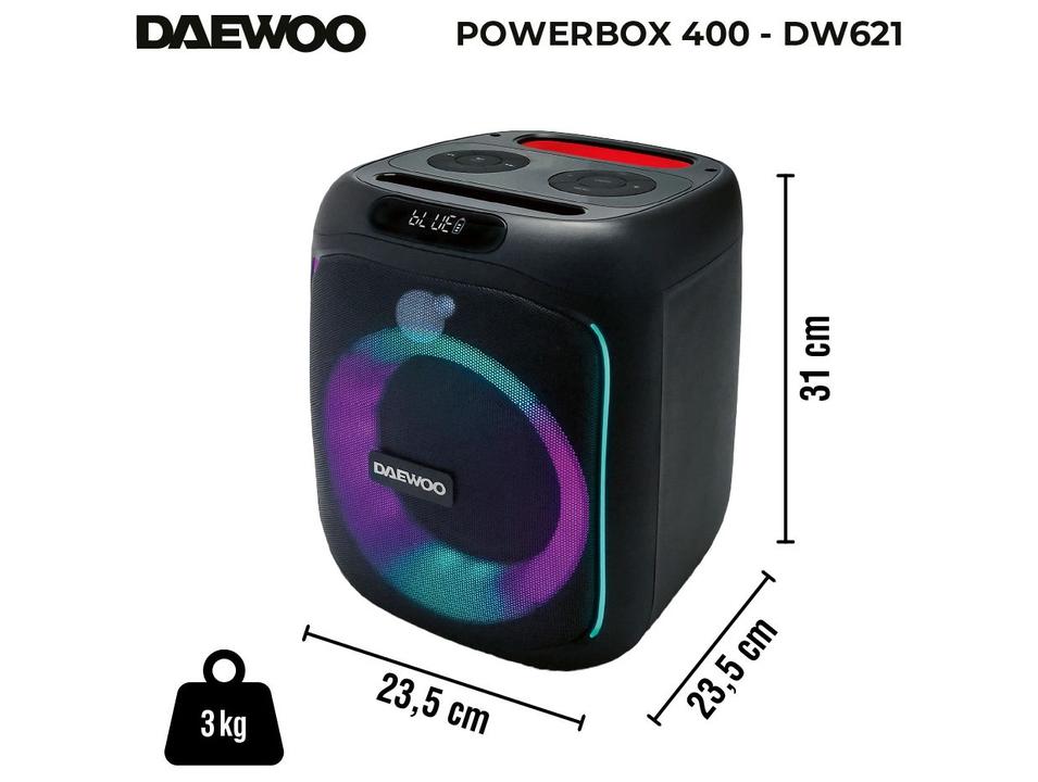 Caixa de Som Daewoo Powerbox 400 DW621 Bluetooth Amplificada Portátil 90W - 2