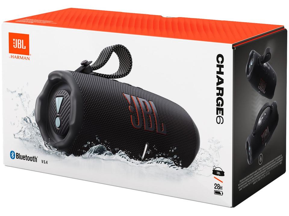 Caixa de Som JBL Charge 6 JBLCHARGE6BLKBR Bluetooth Amplificada Portátil IP68 30W RMS - 13