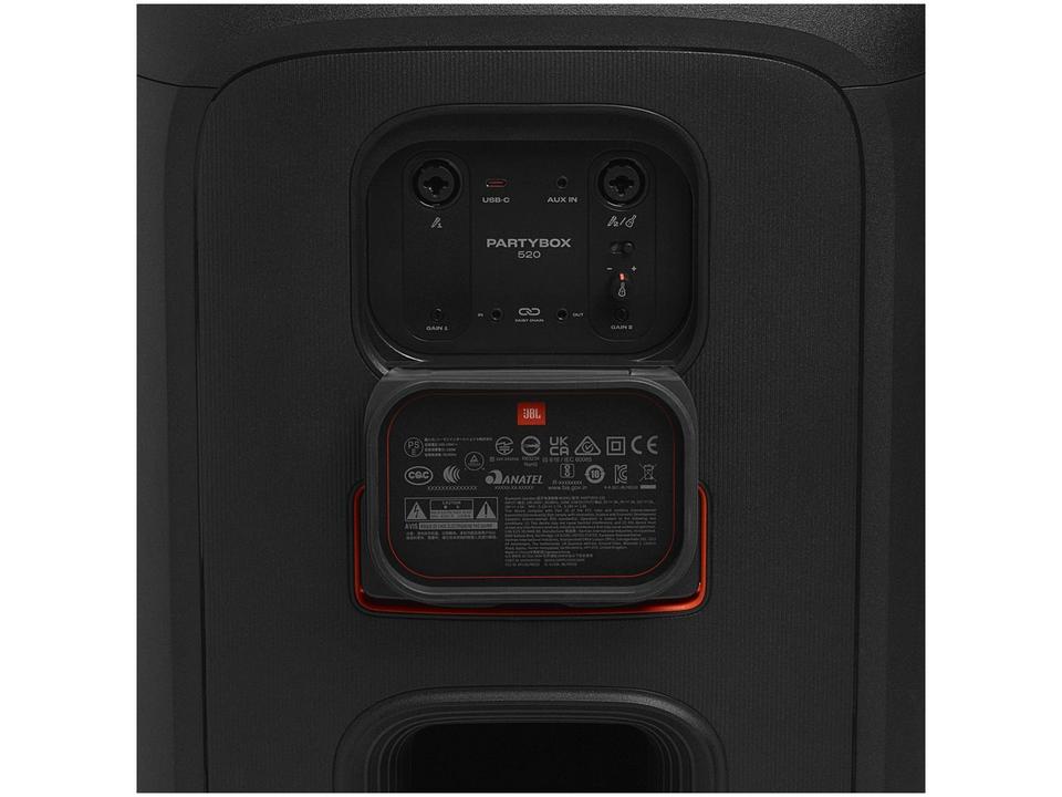 Caixa de Som JBL PartyBox 520 JBLPARTYBOX520BR Bluetooth Amplificada Portátil IPX4 400W RMS - 11
