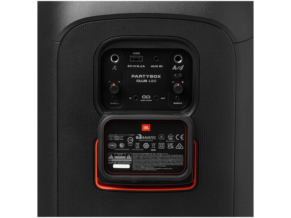 Caixa de Som JBL PartyBox Club 120 Bluetooth Amplificada Portátil 160W USB - 6