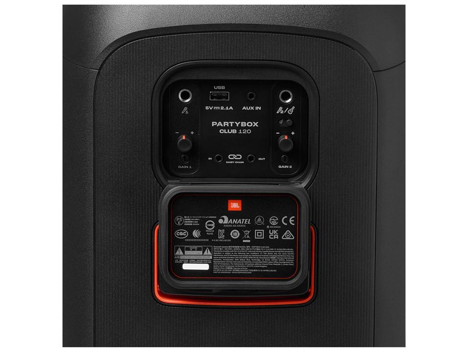 Caixa de Som JBL PartyBox Club 120 Bluetooth Amplificada Portátil 160W USB - 13