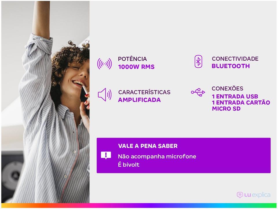 Caixa de Som Lenoxx CA 370 Bluetooth Amplificada - 1