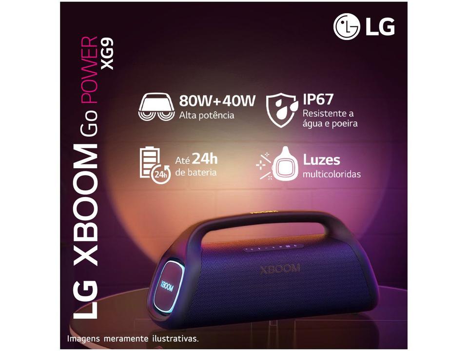 Caixa de Som LG XBOOM Go XG9S Bluetooth - Portátil 80W+40W USB - Bivolt - 4