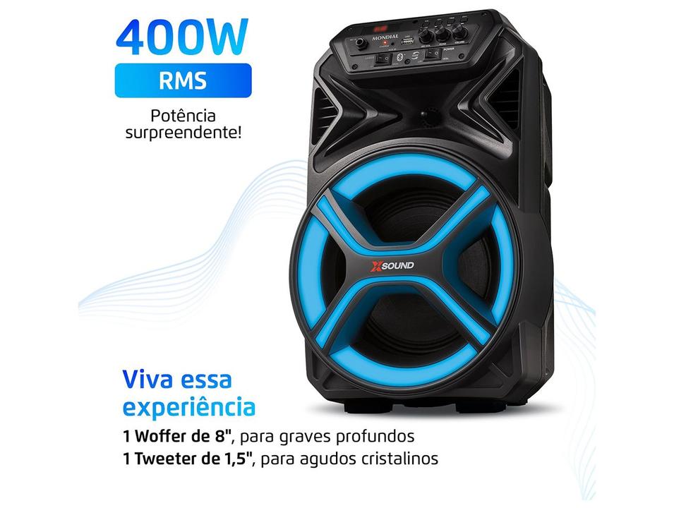 Caixa de Som Mondial CM-400-L Bluetooth Amplificada 400W USB - 1