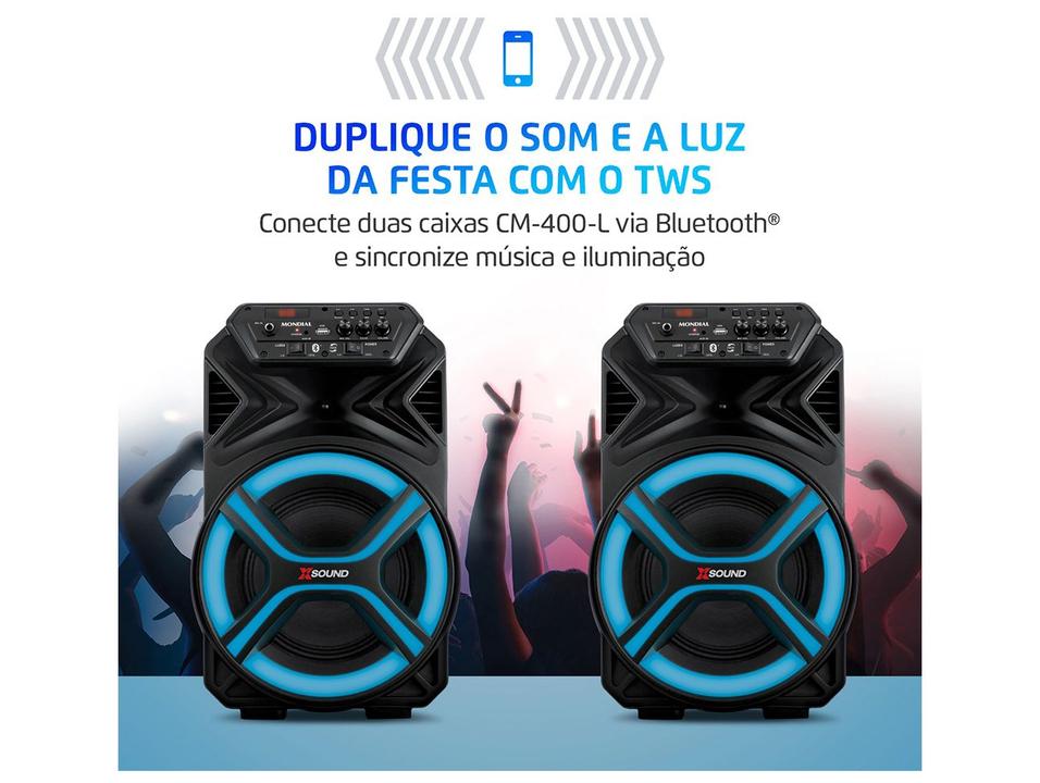 Caixa de Som Mondial CM-400-L Bluetooth Amplificada 400W USB - 5