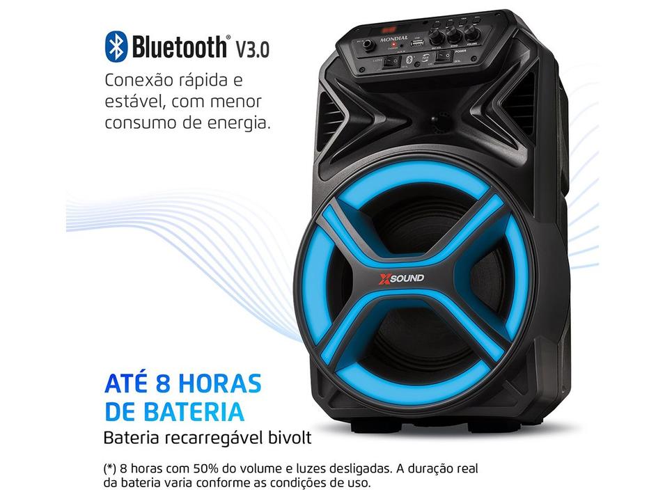 Caixa de Som Mondial CM-400-L Bluetooth Amplificada 400W USB - 7