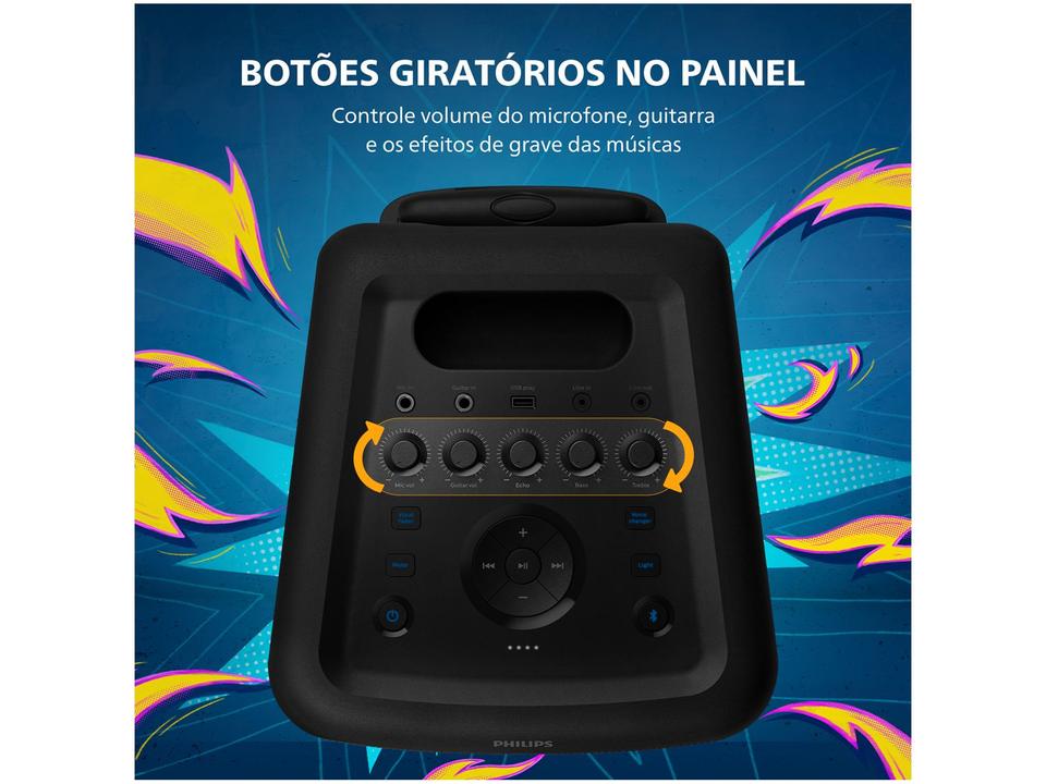 Caixa de Som Philips Party Speaker TAX5208/78 - Bluetooth Ativa Portátil 1600W USB - Bivolt - 3