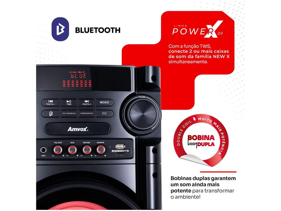 Caixa de Som Torre AMVOX ACA 1000 NEW X - 19