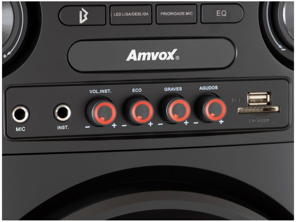 Caixa de Som Torre AMVOX ACA 1000 NEW X - Bluetooth 1000W RMS Amplificada - Bivolt - 11