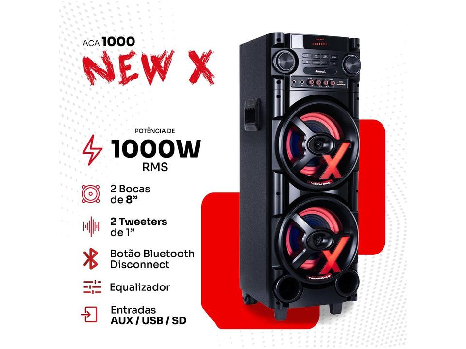 Caixa de Som Torre AMVOX ACA 1000 NEW X - 18